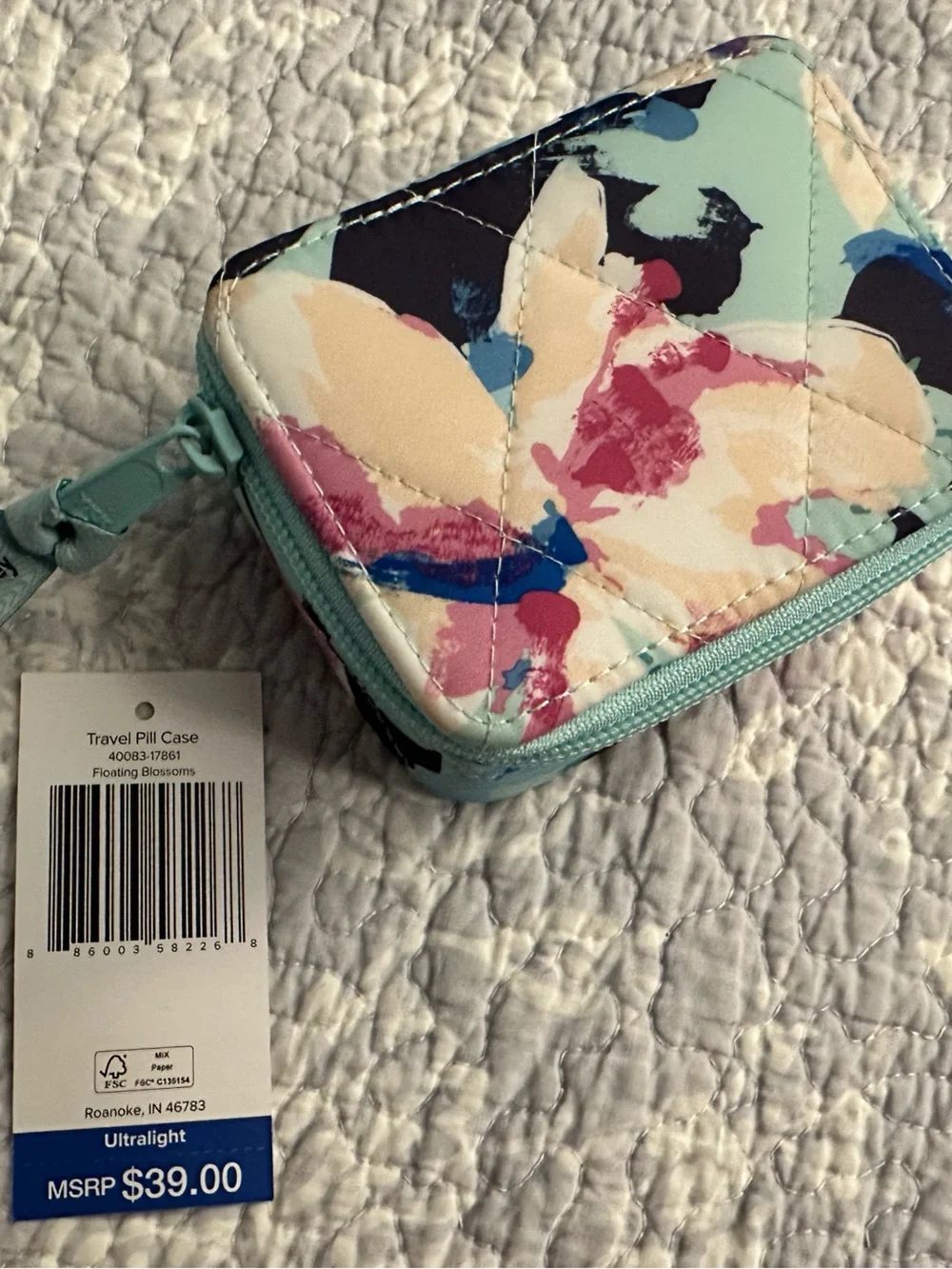 Vera Bradley Floating Blossoms Travel Pill Case